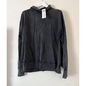 Chelsea DeBoer by Lily & Lottie Womens Washed Black Sweatshirt XL/2XL Cozy New